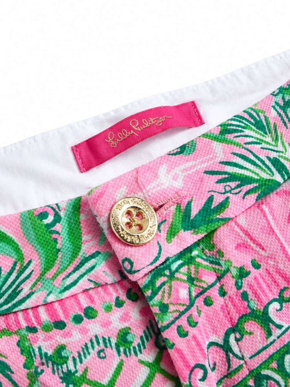 Lilly Pulitzer Summer Scalloped Pink and Palm Tree Shorts